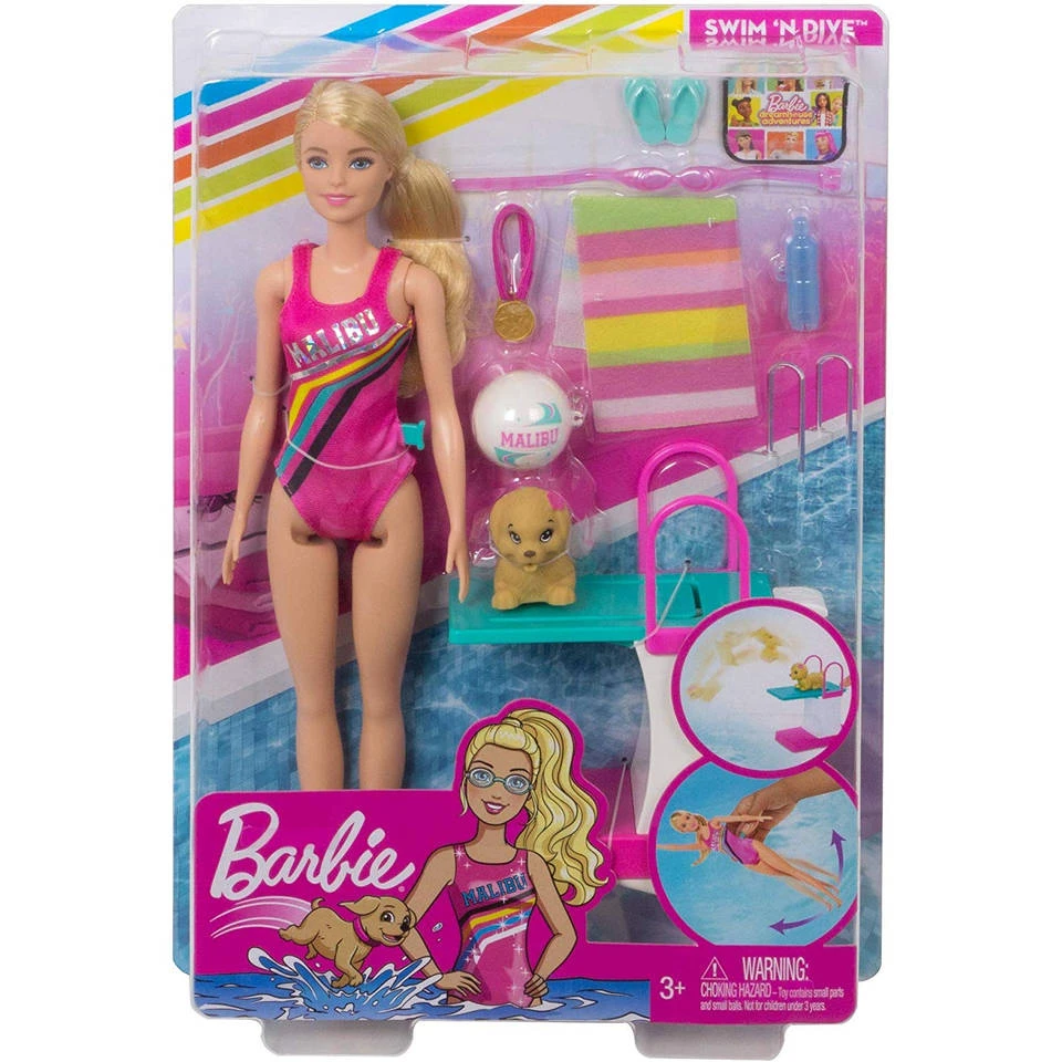 Barbie Dreamhouse Adventures Barbie Zwem- En Duikpop 4 Barbie Dreamhouse Adventures Barbie Zwem- En Duikpop - Afbeelding 2