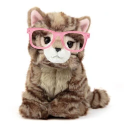 No Brand Studio Pets Paige Knuffelkat Met Losse Bril - 23 Cm